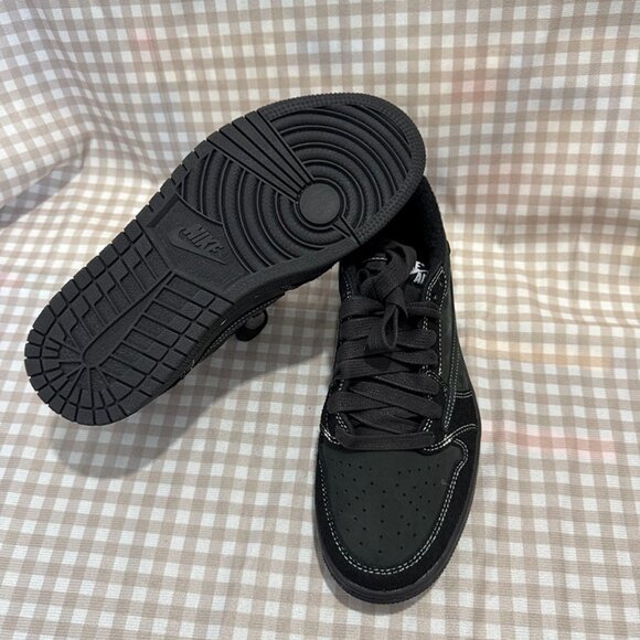 Nike Ps Jordan 1 X Travis Scott Rétro Bas Og Sp Noir Fantôme - Picture 5 of 6